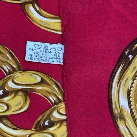 Huge Chanel Vintage silk scarf - chain link design - w/ authenticity certificate - Picture 7 of 7